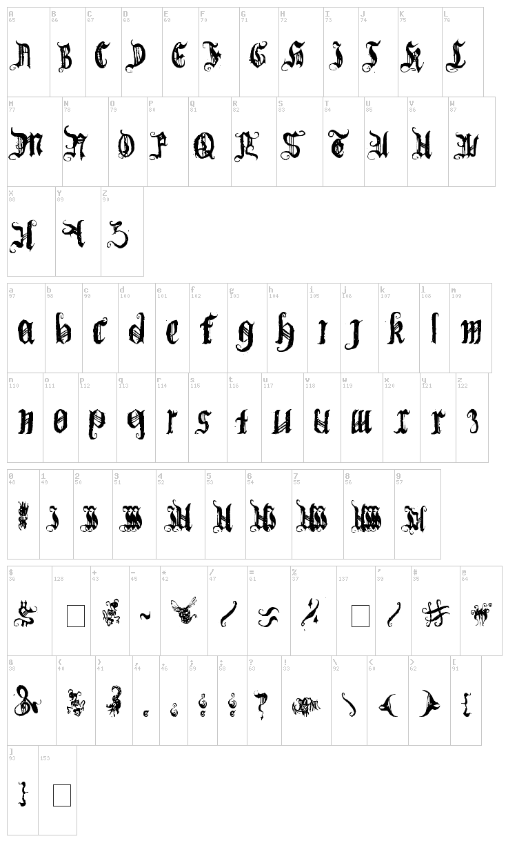 (BichOGothic) font map